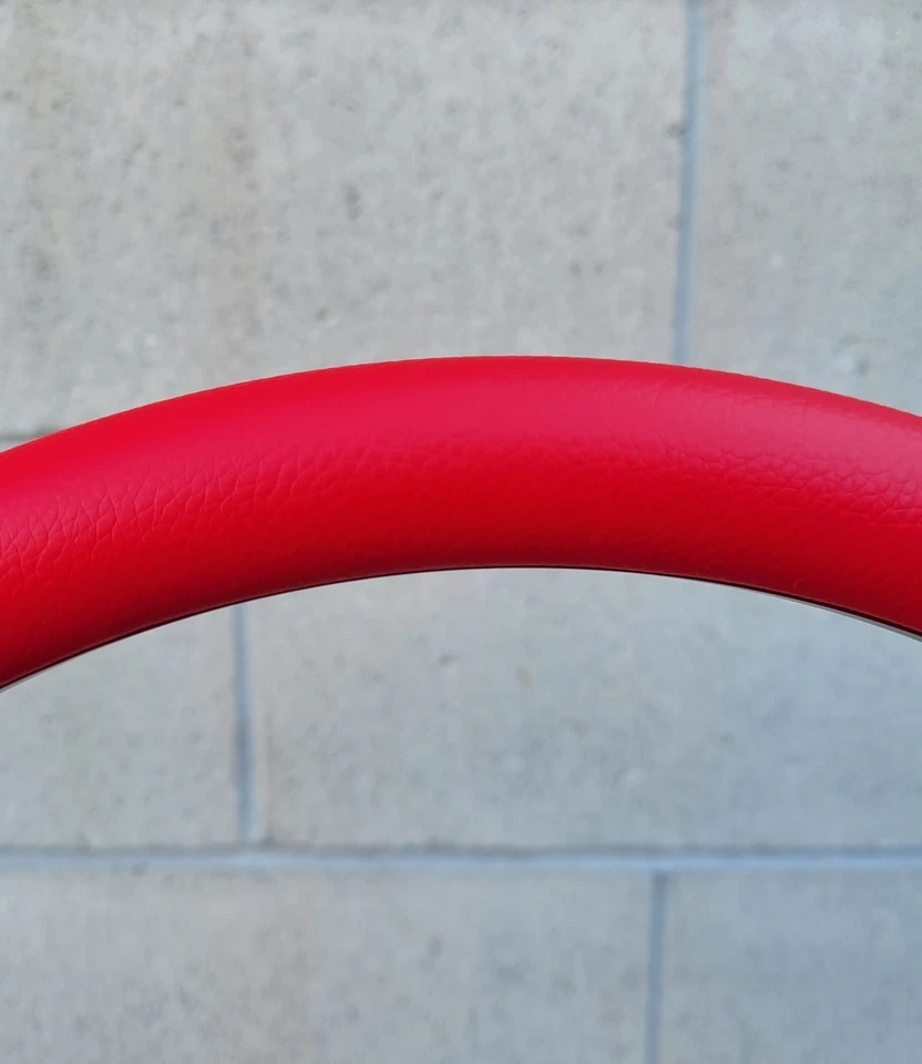 Volante Billet Negro 14" Vinilo Rojo Medio Envoltura Licencia Chevy Pajarita Bocina Foto 3 de 4