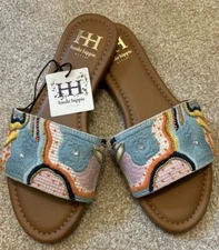 Haute Hippie Casual Slides Women’s Size 7.5 Colorful Design Slip On Sandals NWT