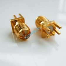 10X RP-SMA Female Jack PCB Clip Edge Mount RF Connector Adapter Gold Plated