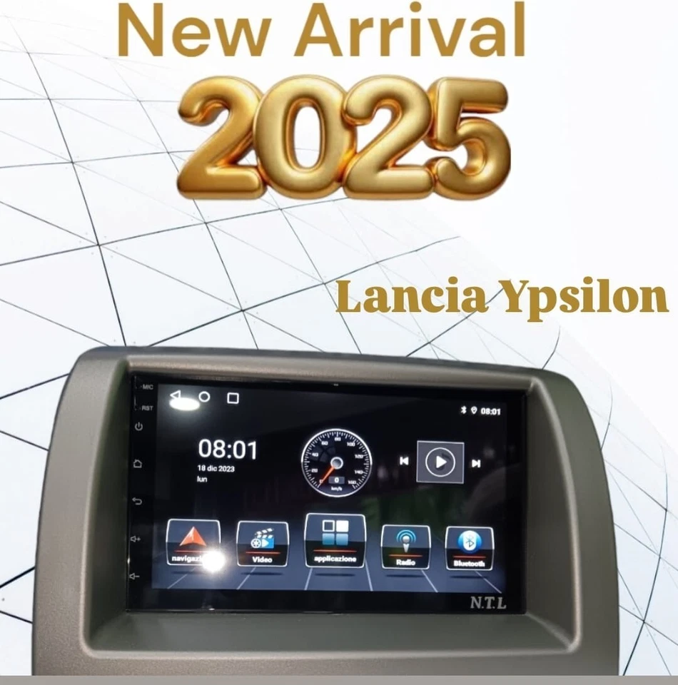 AUTORADIO DOPPIO DIN 7 ANDROID 13  COMPLETO PER LANCIA Y   4 GB 64 RO  CARPLAY - Immagine 4 di 4