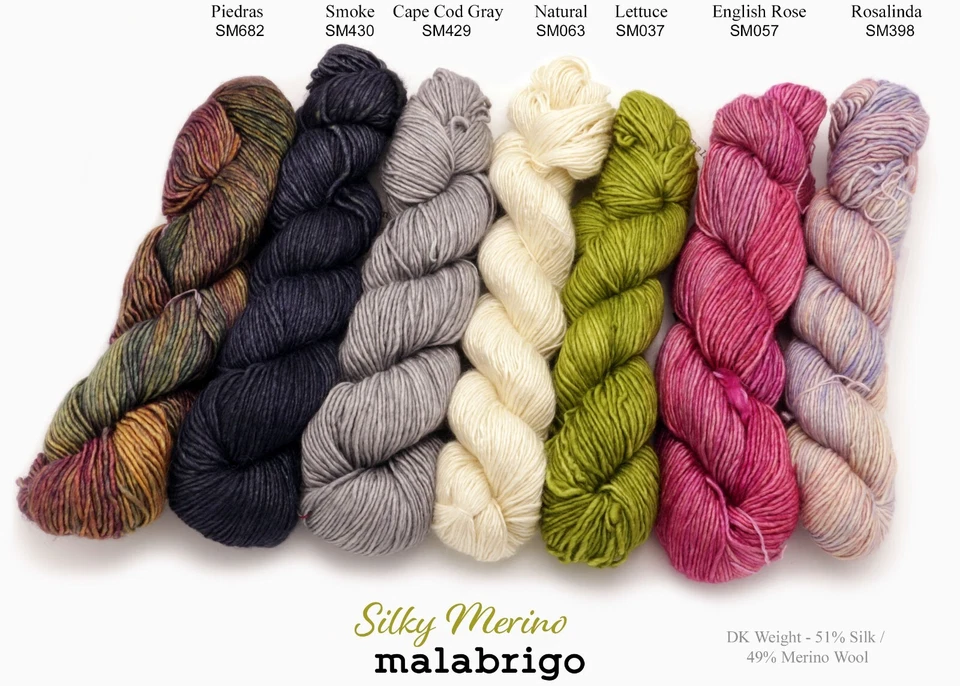 Silky Merino by Malabrigo - 51% Silk / 49% Merino Wool DK Weight- 12 COLORS - Image 2 of 2
