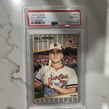 1989 Fleer Bill Ripken #616 FF Error on Bat Knob PSA 8 NM-MT MLB