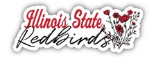 Illinois State Redbirds Script Floral Sticker/Magnet - School Decor