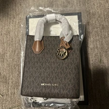 Michael Kors Brown Mercer XS Monogram Crossbody Purse NWT $348