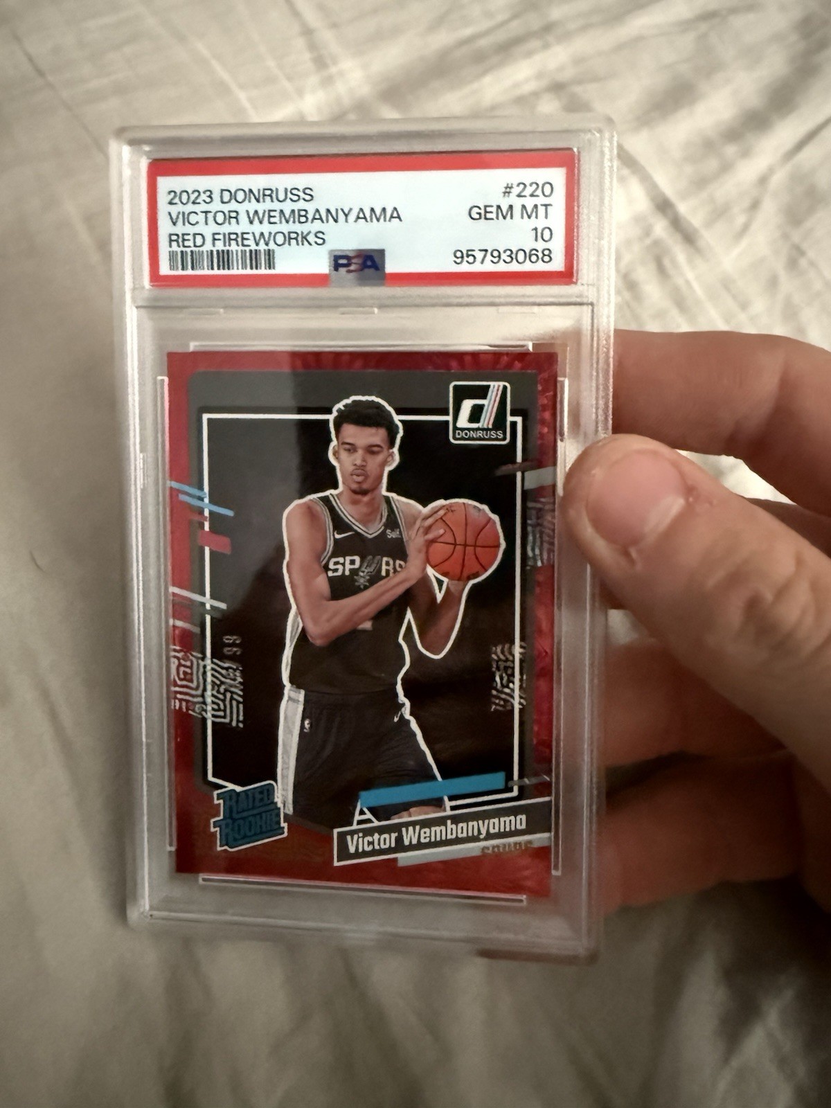 2023 Optic Rated Rookie 220 Victor Wembanyama Red Fireworks Psa 10 66/88