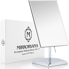 Large Free Standing Mirror for Bathroom Countertop, 24.9L x 17.8W cm, Chrome 