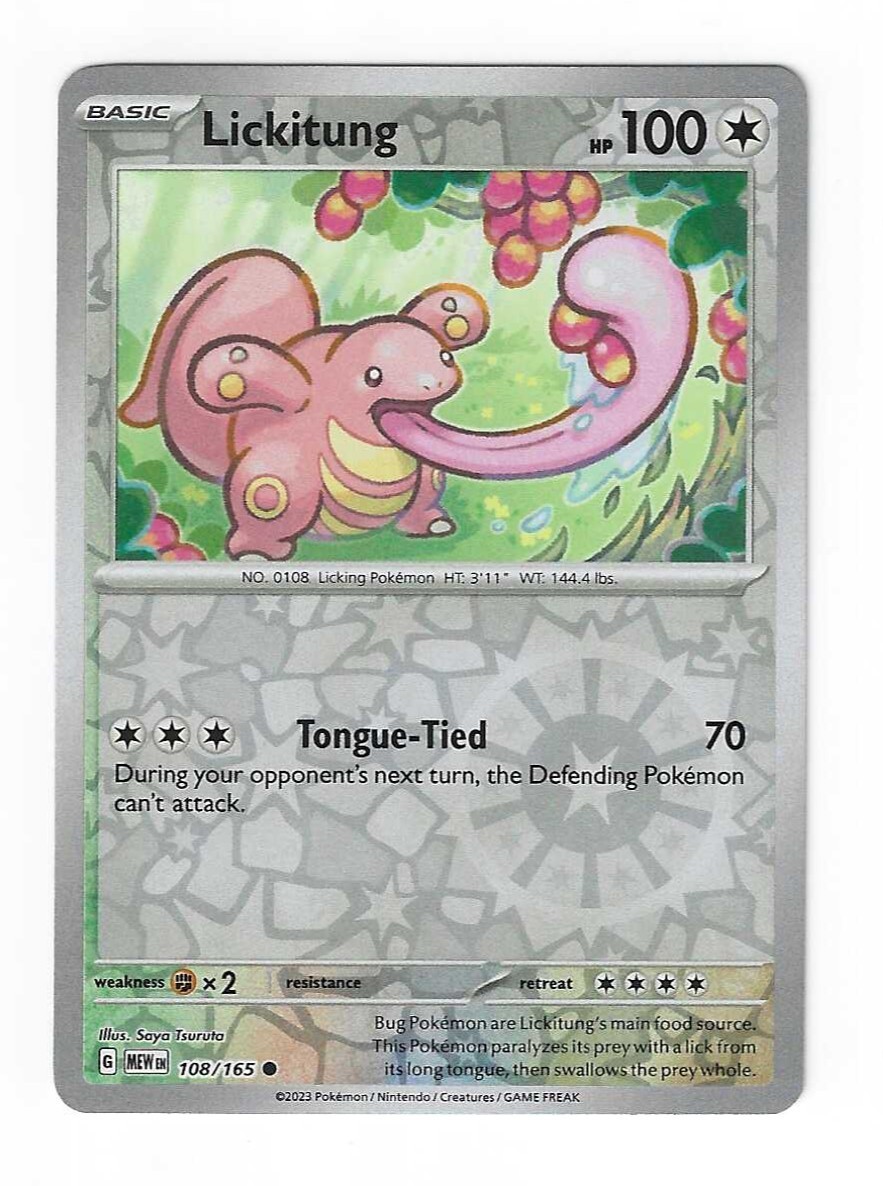 Lickitung 108/165 - SV: Scarlet & Violet 151 - Reverse Holo - Pokémon TCG - NM