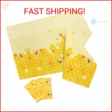 3 Pack Bee Tablecloth Bumblebee Plastic Tablecloths, Disposable Tablecloth, Hone