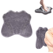 Foot Scrubber in Shower, Shower Mat,Silicone Body Grey
