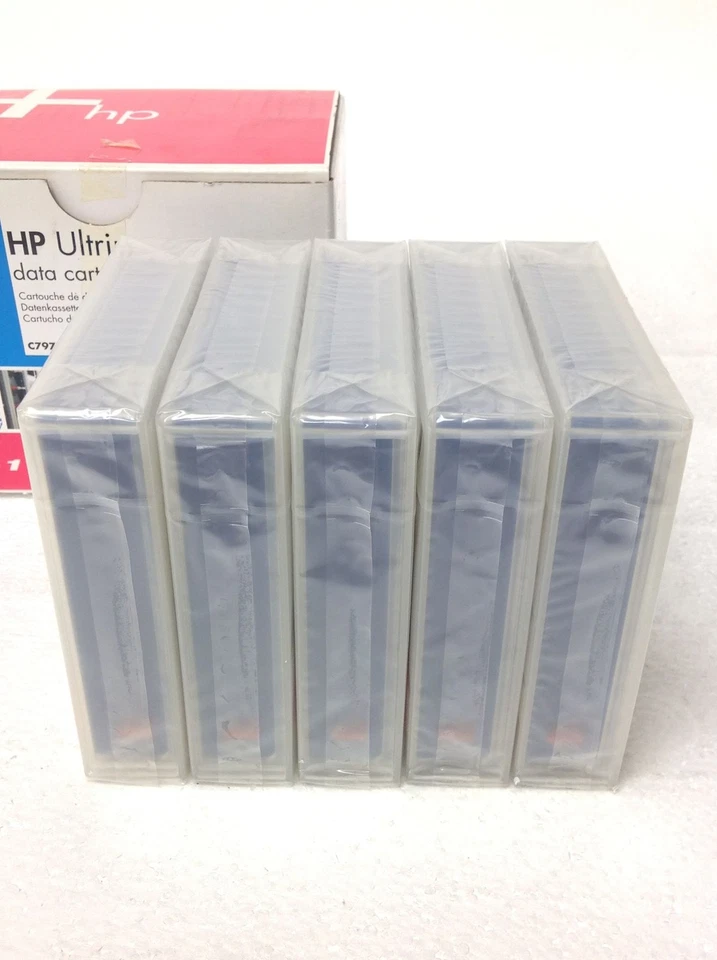 Box with 5 NEW HP C7971A Ultrium 200GB LTO-1 RW Tape Data Cartridge Storage - Image 3 of 4