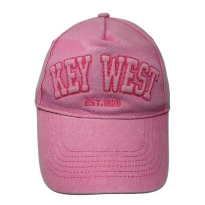 ETO Apparel 5 Panel Pink One Size Hat Key West EST 1828 Slideback Adjustable