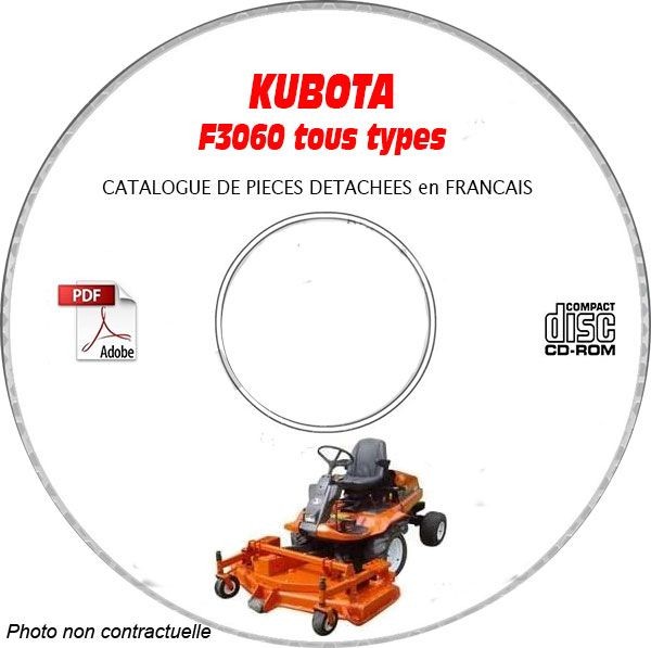 CD-ROM Kubota F3060 catalogue de pièces détachées pour l'entretien
