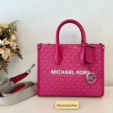 NWT Michael Kors Purse Mirella Small Shopper Crossbody Bag DragonFruit MK Tote