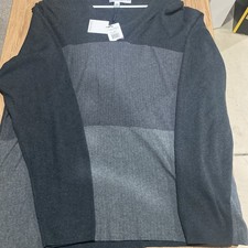 CALVIN KLEIN JEANS STRIPED GRAY BLACK 2XL REFINED CORE RIBBED SWEATER MENS NWT