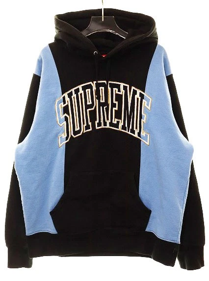 SWEATSHIRT À CAPUCHE SUPRÊME 19AW À PANNEAUX ARC NOIR BLEU M Panel Arch Sweatshirt