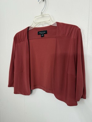 Perceptions 12 M Shrug Stretchy Knit 3/4 Sleeve