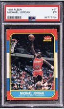 1986-87 Fleer #57 Michael Jordan Rookie PSA 1 – Authentic GOAT RC | Iconic Card. rookie card picture