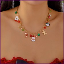 Charm Santa Claus Snowman Christmas Tree Snowflake Pendant Necklace For Women