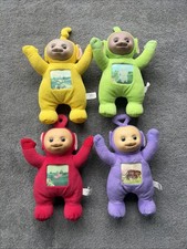 Teletubies 2003 Holographic Plush Toys Set of 4 Vintage Ragdolls Rare Bundle
