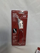 Ace FOLDING UTILITY KNIFE | Folding Lock | QUICK-CHANGE BLADE, Red