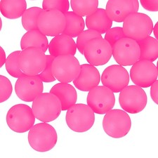 50Pcs 12mm Silicone Beads, Round Loose Rubber Bead for DIY Rose Red