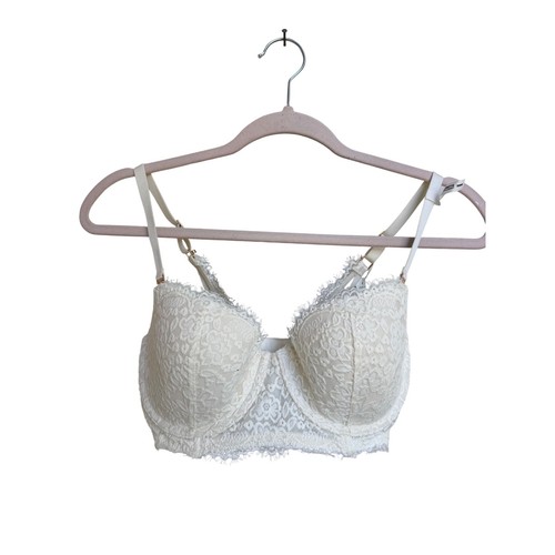 Aerie Real Power Balconette Lace Bra Cream Off White Size 32DD New With Tags