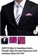 10 Purple Rose Satin Silky Square 9x9 Weddings Party Mens Pocket Square Crafts