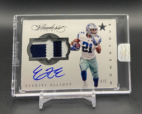 EZEKIEL ELLIOTT - 2016 Flawless MOMENTOUS ROOKIE PATCH AUTO SILVER #d 3/5