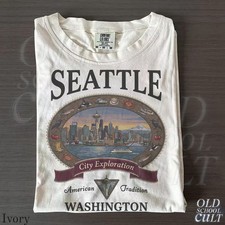 Seattle Washington Vintage Graphic Travel City Landmark Comfort Tee Retro