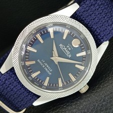 ROAMER SWISS MECHANICAL DRESS BLUE COLOR DIAL WATCH REFURBISHED a444898-1