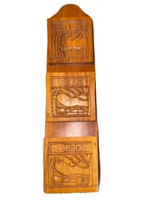Vtg  3 Deck Hand carved Letter Rack! Gorgeous! 22”
