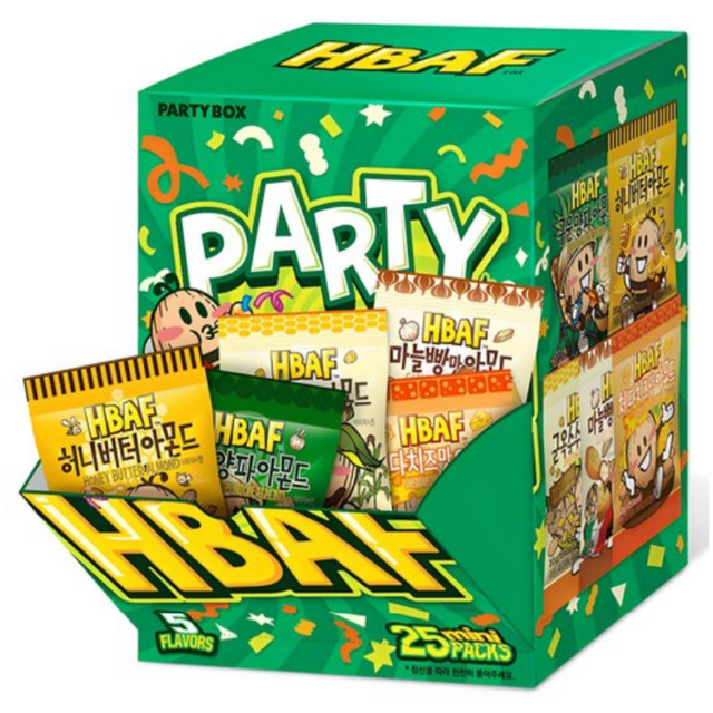 HBAF Mini Party Box Green 20g - 5 Types x 5 Packs, 1 Box (500g)