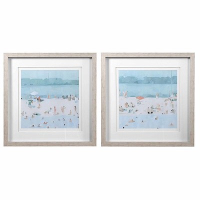 Uttermost 33695 Light Beach Blue Sea Framed Beaches Prints On Paper - Set Of 2