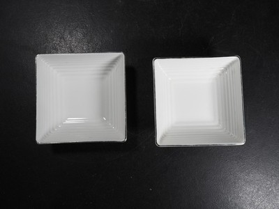 2 x Gordon Ramsay für Royal Doulton - Platin kleine quadratische Schale