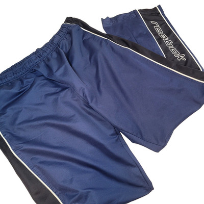 Vintage Reebok Baggy Track Pants Men's XL 34'' Blue Black Track Joggers Ankle Zip