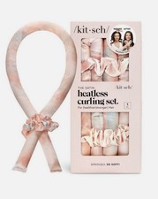 Kitsch Satin Heatless Curling Set -Sunset Tie Dye - 1 Rod 2 Scrunchies NEW