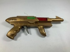 Vintage Two Handled Long Plastic RAY GUN - WORKS