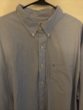 Izod Men  s Button Down Dress Shirt Long Sleeve 3XL 3XT 3XB Blue Big Tall