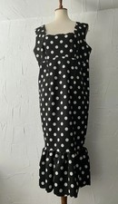 asos dress 14 Blk/Wh Polka dot Scalloped Ruffled No Iron Easy Care Pullover