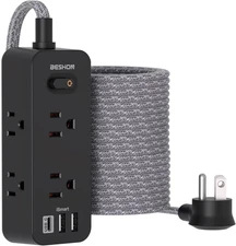 Power Strip Surge Protector 25 Ft Extension Cord 6 Outlets 3 USB Ports