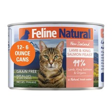 Feline Natural Canned Cat Food - Lamb & Salmon Feast, Grain-Free Wet Food (12-Pa