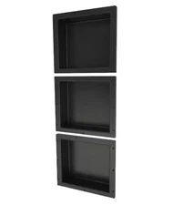Tile Redi Redi Niche 16×42 in Triple Shower Shelf Ready to Tile Leakproof Black