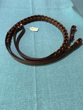 NEW Bobby’s 119 English Flat Laced Leather Reins 5/8”x54” Chestnut Silver Spur 