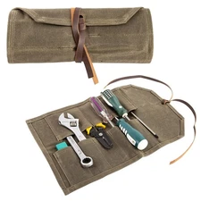 Tool Roll10Slots Tool Roll Up PouchHeavy Duty Waxed Canvas Tool Roll BagCh