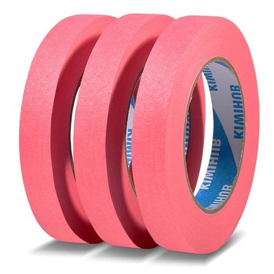 Pink Painters Tape,0.7'' x 60 Yards x 3 Rolls (180 Yards Total) - Medium Adhes...
