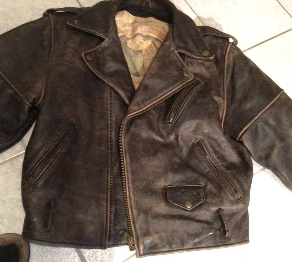 Motorradjacke, Lederjacke, Biker,Modeka,Mocca Kollektion,Gr.54,Braun - Bild 2 von 4