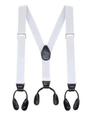 Buyless Fashion Button Suspenders for Men 48'' Adjustable Straps 1 1/4'' Y Shape