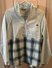 L.L. Bean Womens Lg Green Half Zip Long Sleeve Lightweight Windbreaker