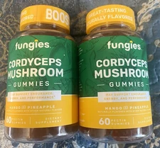 Lot of 2: Fungies Cordyceps Mushroom Daily Gummies Boost Energy 60 ea EXP 8/26