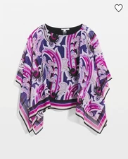 Chico's Travelers Paisley Chiffon Layered Top, Size 1